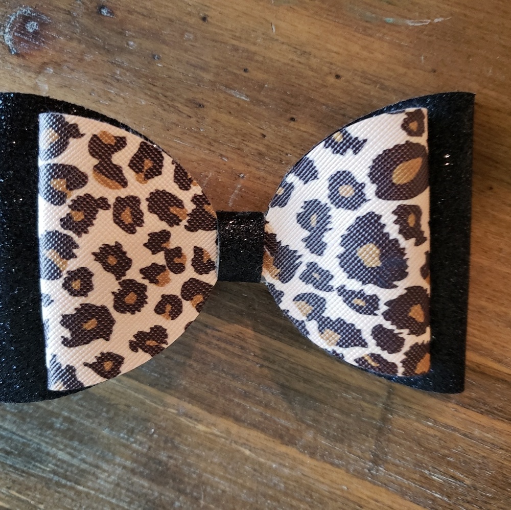 Faux leather bows